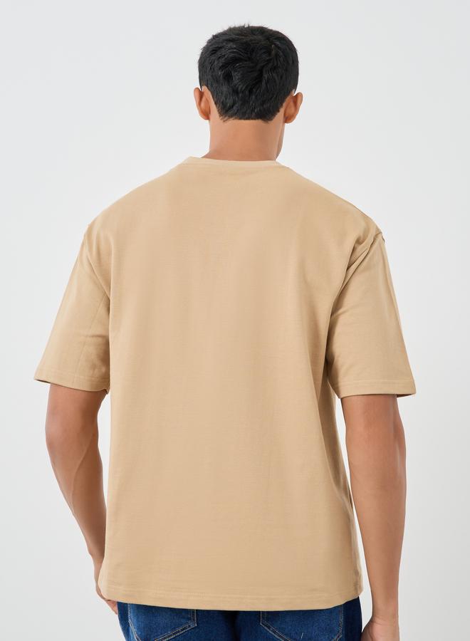 Styli Embossed Print Terry Oversized T-Shirt - Image 4